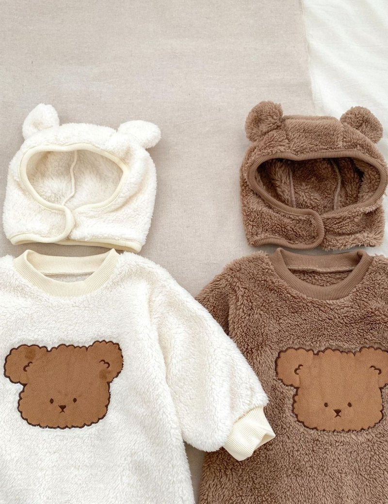 The Love Fur Bear Knitted Hooded Pramsuit - Cozy Crew Club