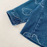 Zweiteiliges Jeansset für Babys mit aufgesticktem Bären