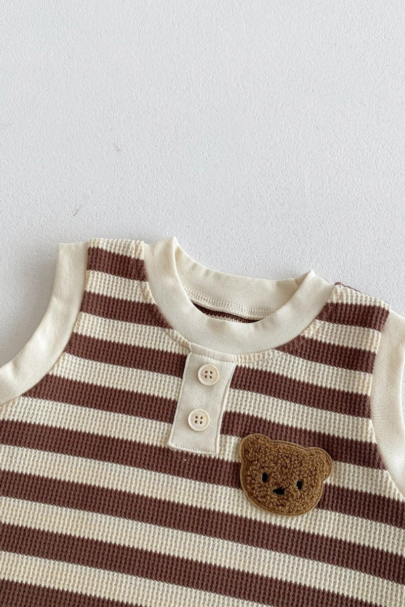 The Bear Beach Stripe Bodysuit - Cozy Crew Club