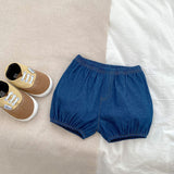 Baby Bear Patched Tops With Denim Shorts Sets