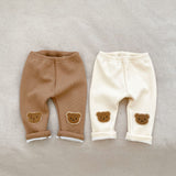 Little Bear Thickened Ribbed Joggers