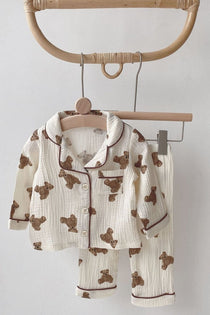 Cozy Bear Pyjamas - PJ Set 100% Cotton - Cozy Crew Club