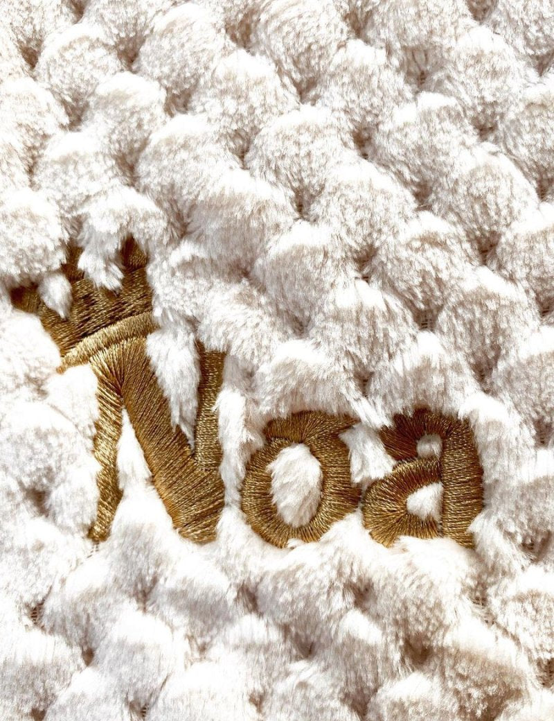 Cocole (Beige) Personalised Microfibre Soft Baby Blanket - Cozy Crew Club