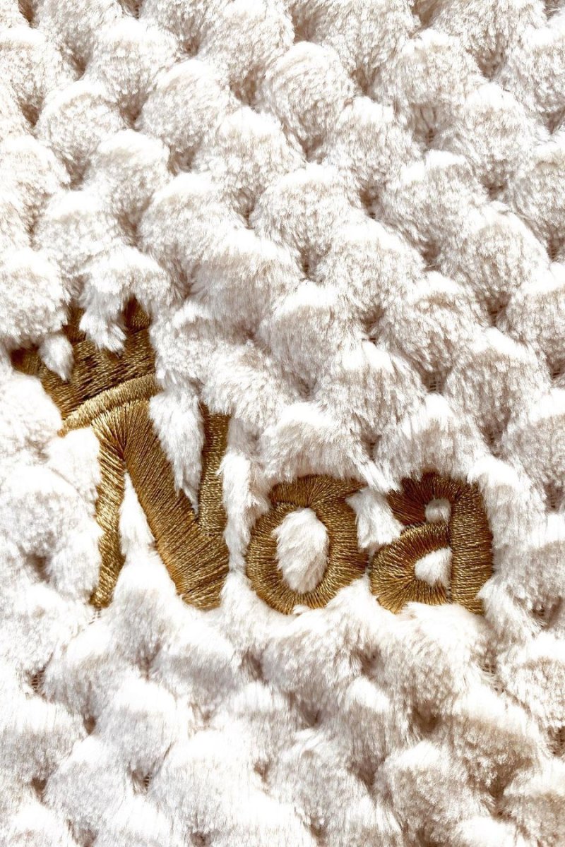 Cocole (Beige) Personalised Microfibre Soft Baby Blanket - Cozy Crew Club