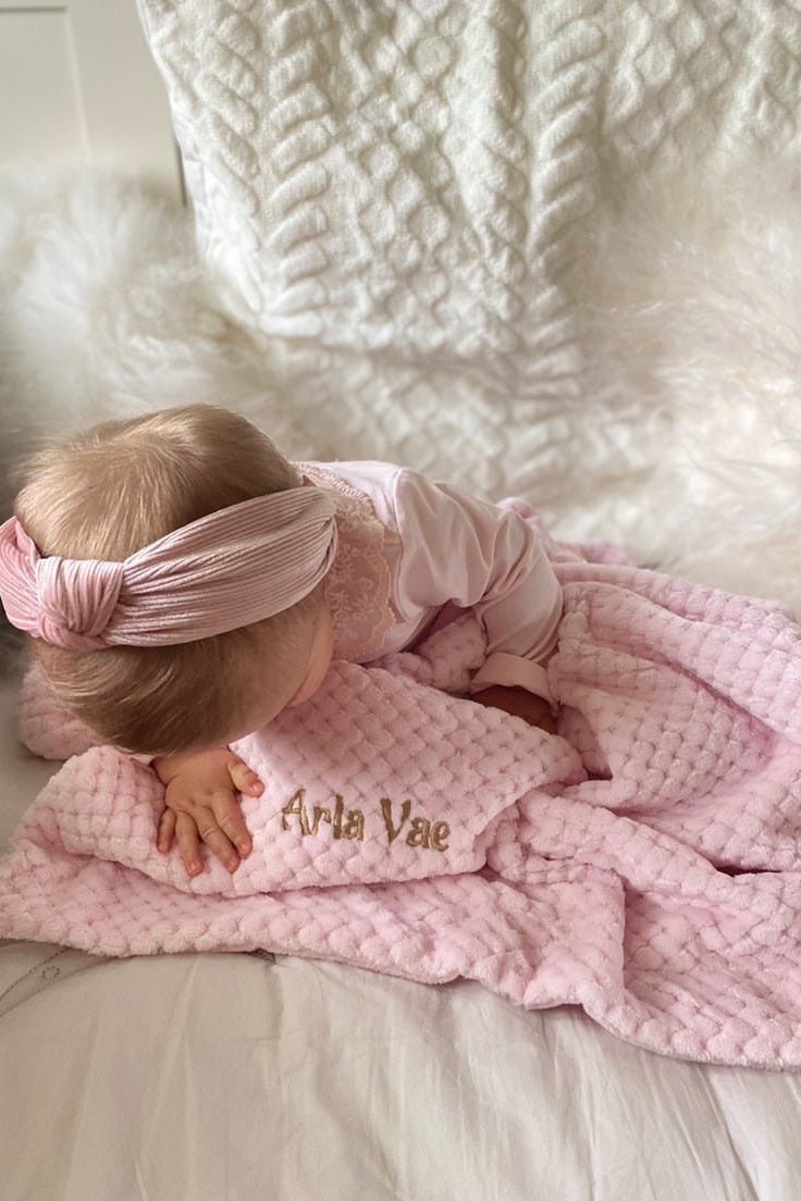 Cocole (Pink) Personalised Microfibre Soft Baby Blanket - Cozy Crew Club