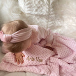 Cocole (Pink) Personalised Microfibre Soft Baby Blanket - Cozy Crew Club