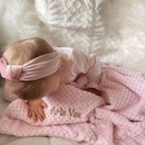 Cocole (Pink) Personalised Microfibre Soft Baby Blanket - Cozy Crew Club