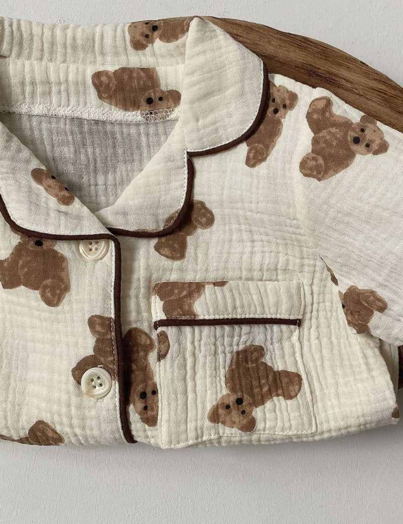 Cozy Bear Pyjamas - PJ Set 100% Cotton - Cozy Crew Club