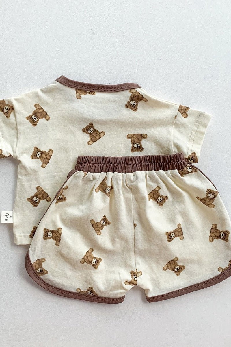 Bear 2 Piece T-Shirt & Shorts Set - Cozy Crew Club