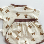 Bear 2 Piece T-Shirt & Shorts Set - Cozy Crew Club