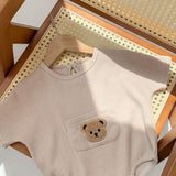 Waffle Bear Bodysuit Brown or Creme - Cozy Crew Club