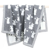 Grey Bunny Crotchet Baby Blanket