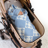 Plaid Blue Crotchet Baby Blanket