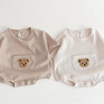 Waffle Bear Bodysuit Brown or Creme - Cozy Crew Club