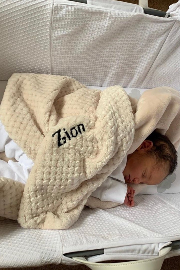 Cocole (Beige) Personalised Microfibre Soft Baby Blanket - Cozy Crew Club