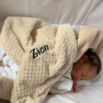Cocole (Beige) Personalised Microfibre Soft Baby Blanket - Cozy Crew Club