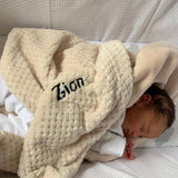 Cocole (Beige) Personalised Microfibre Soft Baby Blanket - Cozy Crew Club