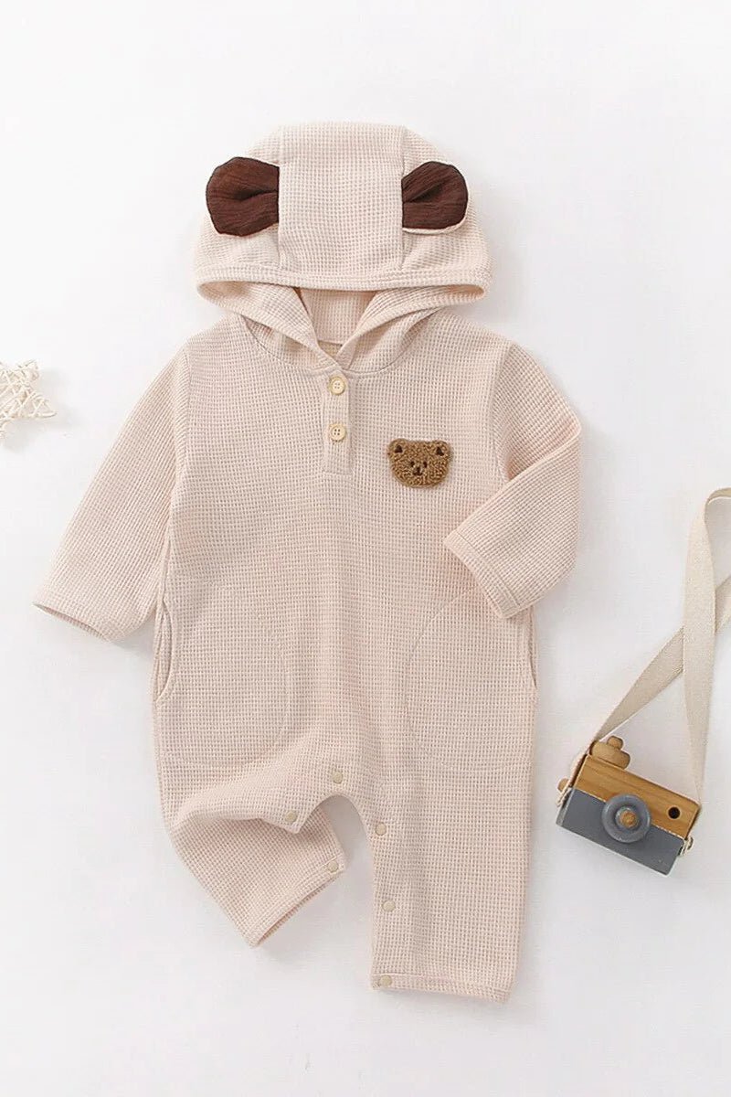 The Pointy Bear Knitted Hooded Playsuit - Cozy Crew Club