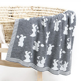 Grey Bunny Crotchet Baby Blanket