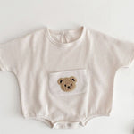 Waffle Bear Bodysuit Brown or Creme - Cozy Crew Club