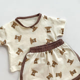 Bear 2 Piece T-Shirt & Shorts Set - Cozy Crew Club