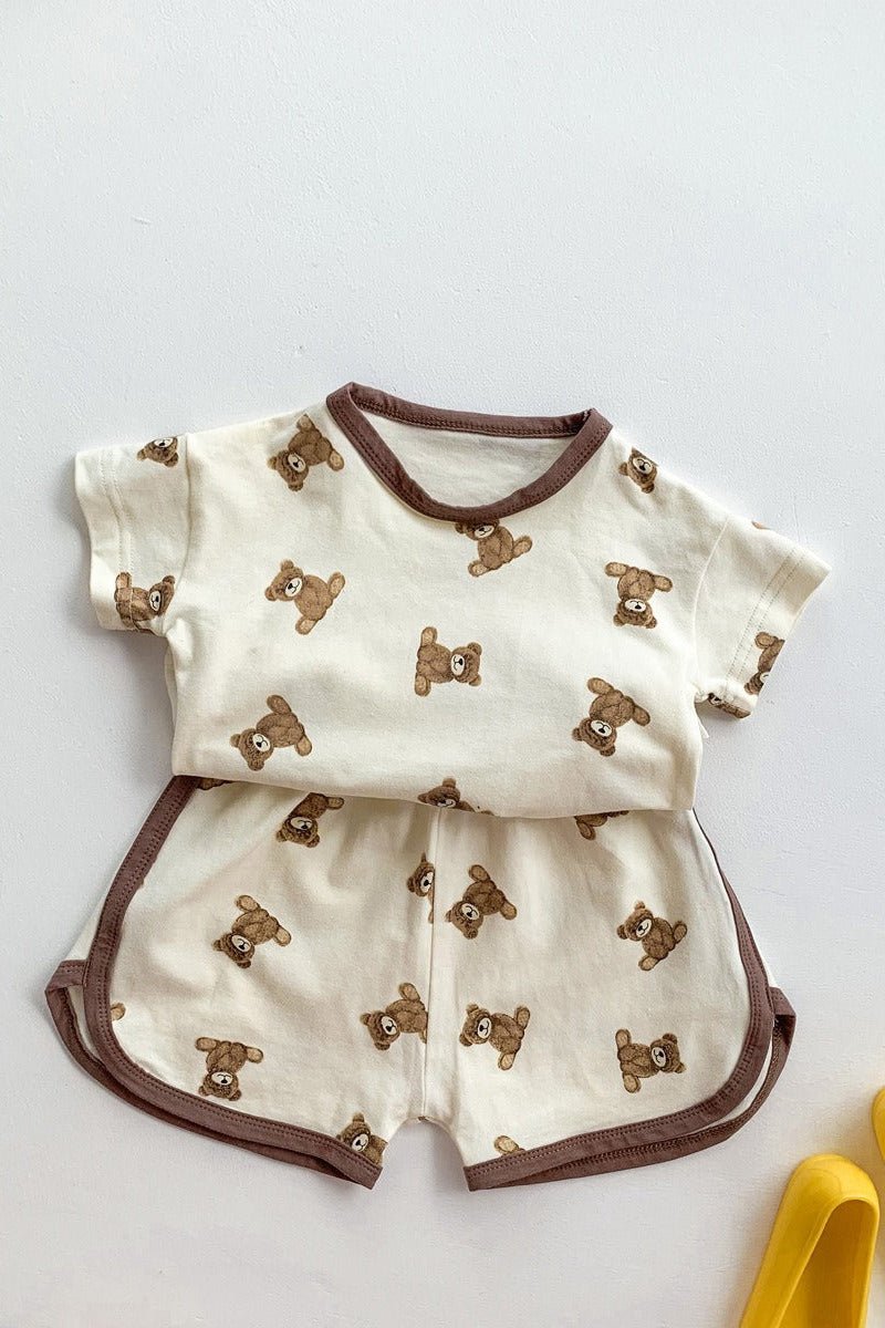 Bear 2 Piece T-Shirt & Shorts Set - Cozy Crew Club