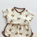 Bear 2 Piece T-Shirt & Shorts Set - Cozy Crew Club