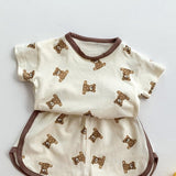 Bear 2 Piece T-Shirt & Shorts Set - Cozy Crew Club