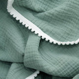 Mint Green Pom Pom Baby Blanket Swaddle