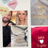 Couples Personalised Microfibre Soft Sofa Blanket