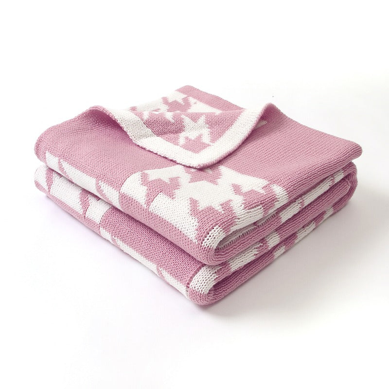 Plaid Pink Crotchet Baby Blanket